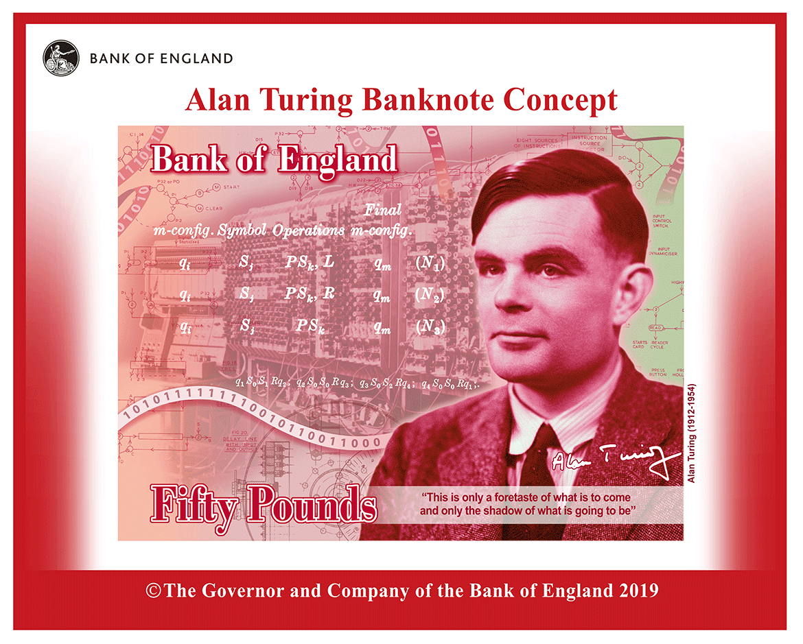 Bank of England to feature Alan Turing on new £50 note