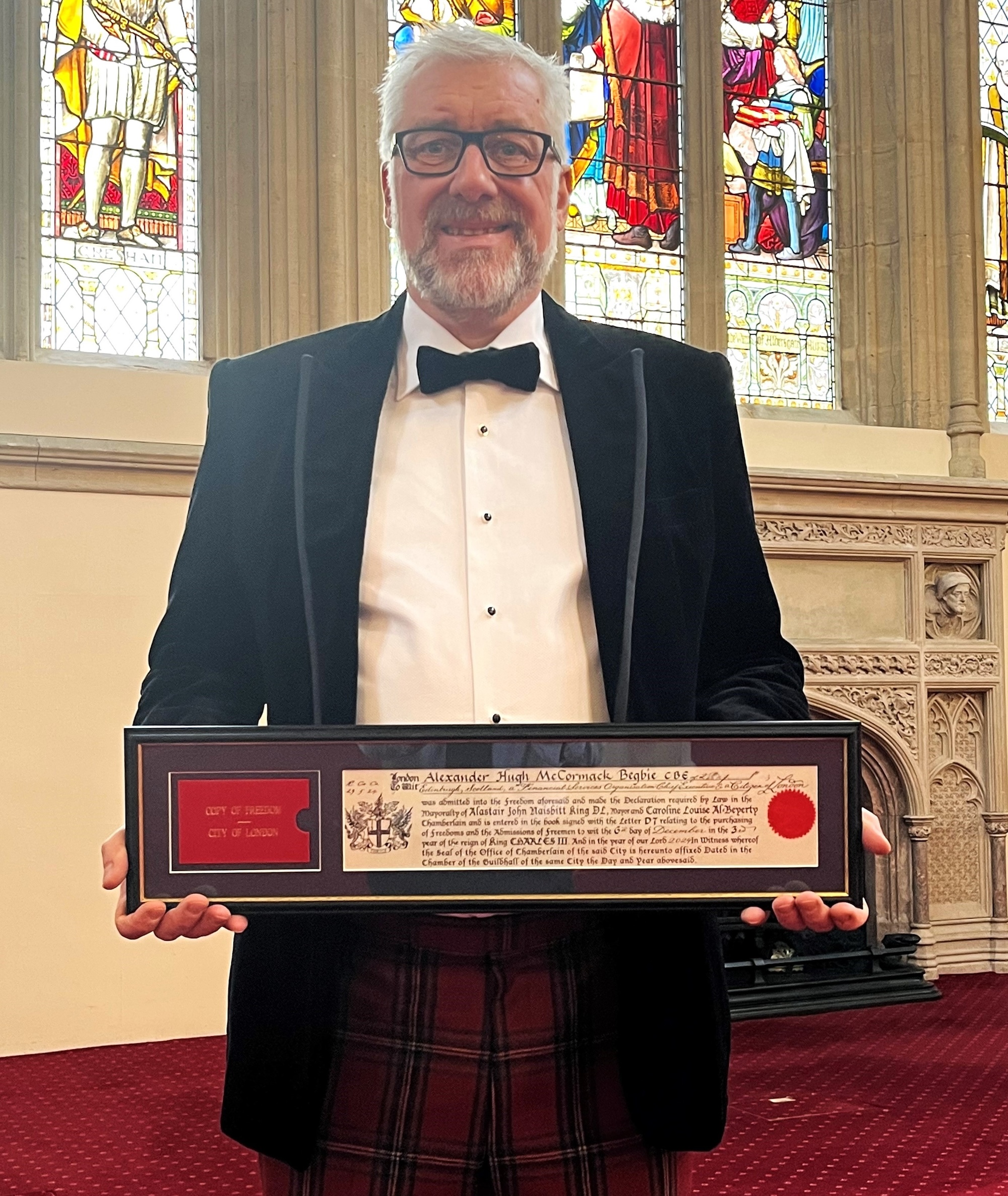 Sandy Begbie awarded Freedom of the City of London