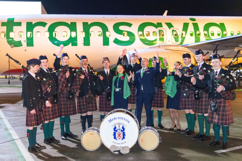 Edinburgh Airport celebrates Transavia's new service between Edinburgh and Rotterdam